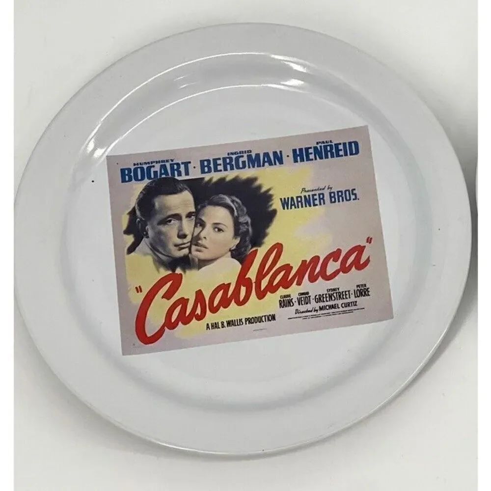 Casablanca 8" Ceramic Plate Pottery Barn TCM Archives 2002 Humphrey Bogart